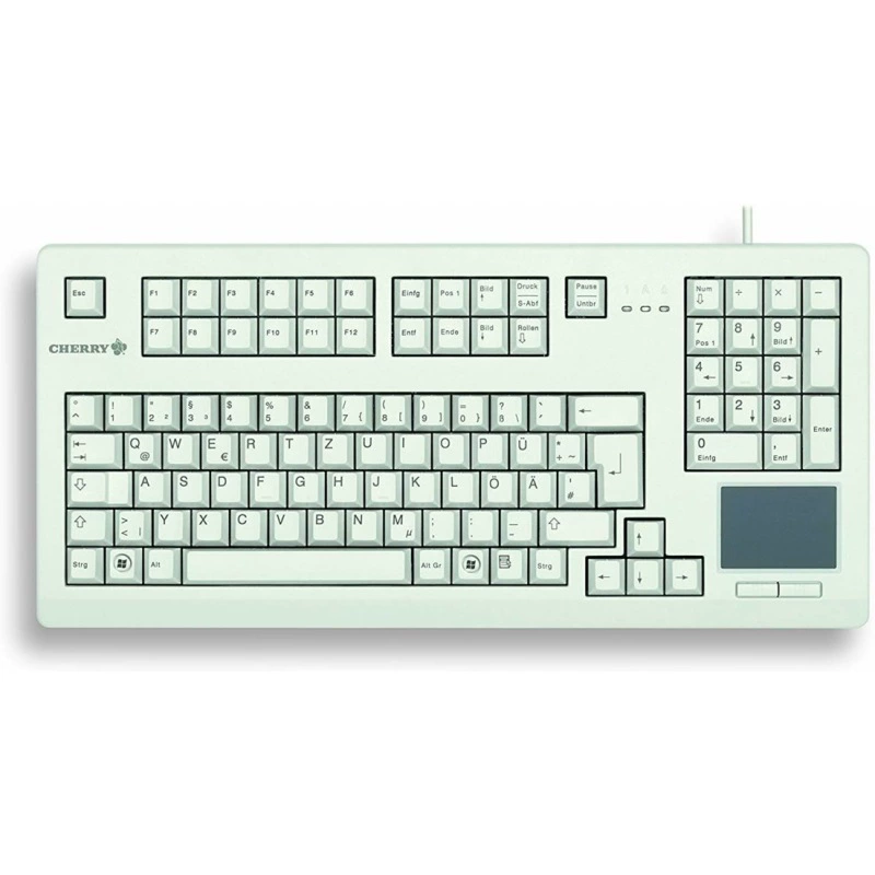 Клавиатура с тачпадом Cherry G80-11900LUMDE-0, белая USB, немецкая раскладка, 105 клавиш