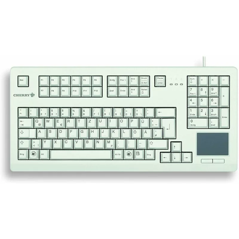 Клавиатура с тачпадом Cherry G80-11900LUMDE-0, белая USB, немецкая раскладка, 105 клавиш