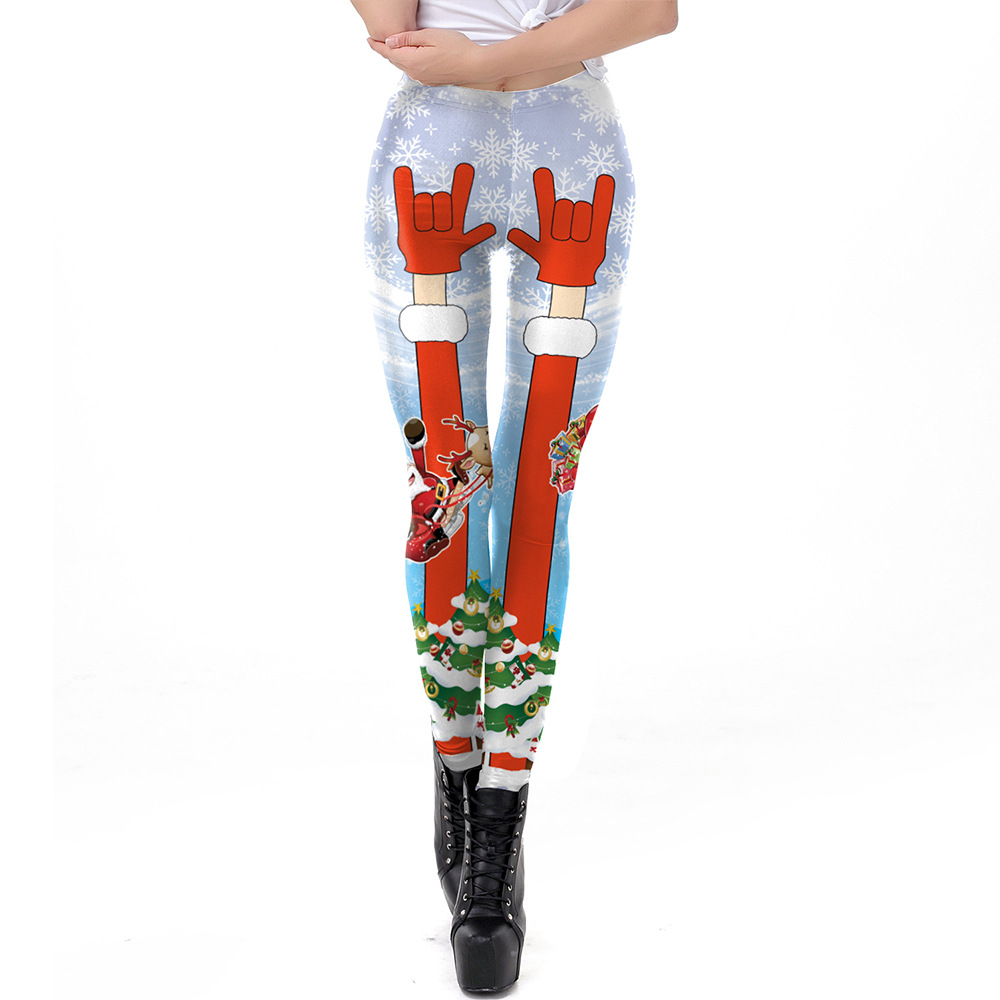 Women Christmas Digital Print Tight Leggings