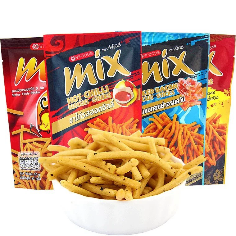 Сеть ред тимландия импортированное VFOODS MIX оригинальный вкус водорослей хрустящие и хрустящие хлопья из креветок полоски для детского перекуса дефекты чипсы