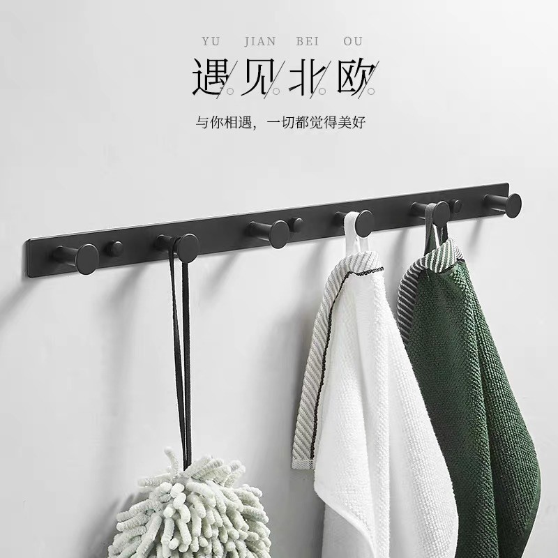 Stainless steel brushed pull-down rod hook for bathroom and kitchen, hanging rack, bathroom hanger, hook, cloakroom wall hook