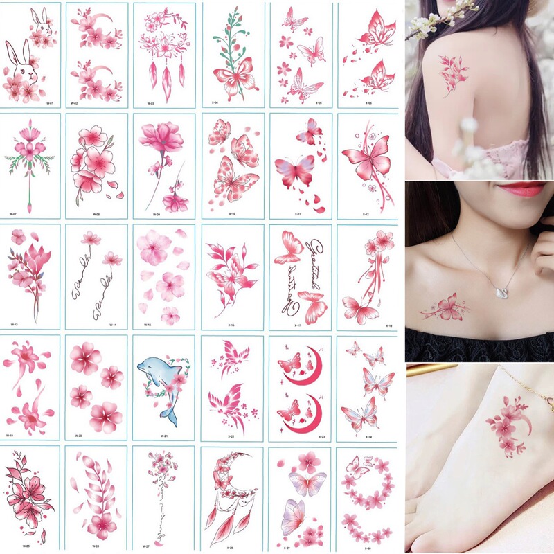 Small Fresh Waterproof Flower Tattoo Sticker Sexy Men and Women Tattoo Disposable Scar Covering Rose Tattoo Sticker Customized