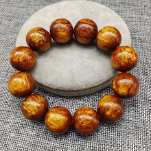 厂家批发金丝海柳手串男佛珠手链树脂粉压防金丝海柳佛珠文玩手饰