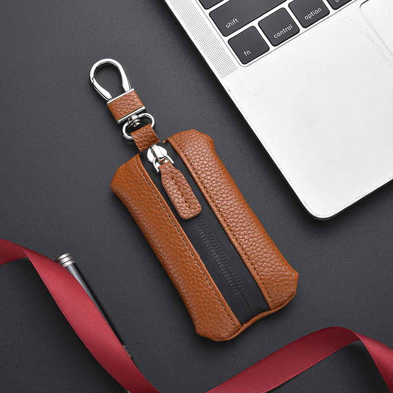 Car Key Bag Men's Mini Key Cover Women's Universal Large-Capacity Coin Zipper Key Bag Business Men