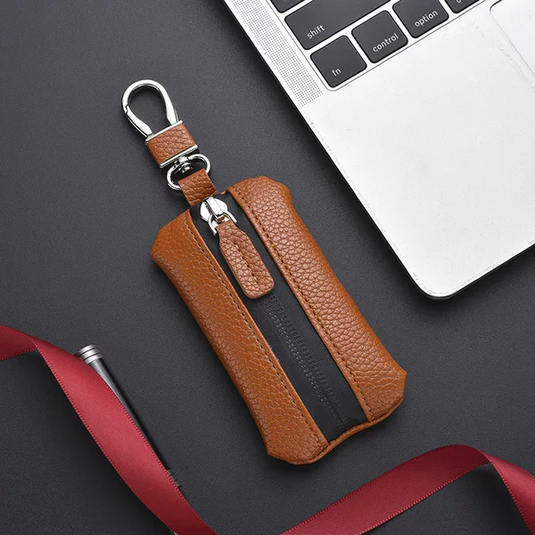 Car Key Bag Men's Mini Key Cover Women's Universal Large-Capacity Coin Zipper Key Bag Business Men