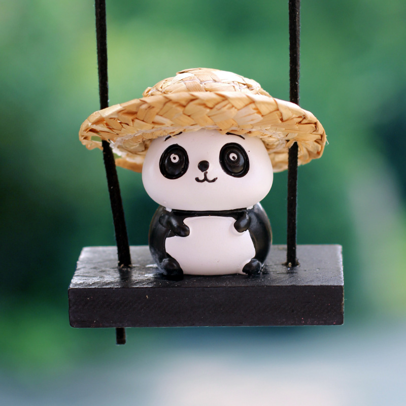 Nuevos productos colgantes para automóviles, adornos para automóviles, lindos espejos retrovisores panda para automóviles, accesorios para automóviles, adornos al por mayor