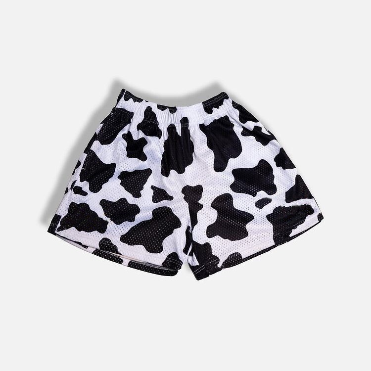 Leopard Print Graphic Fashion Casual Men's Sports Quarter Pants Summer New Mesh Breathable American Basketball Shorts Light Plate