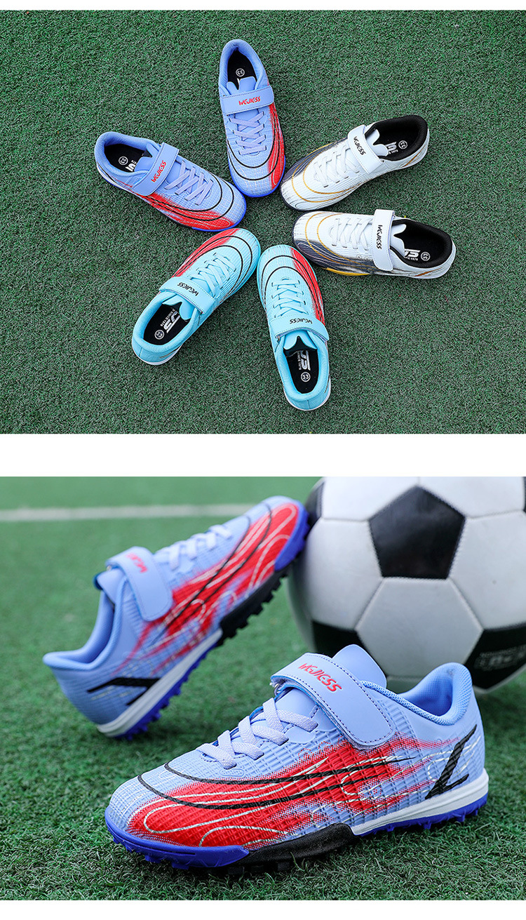 Nuovi ragazzi e ragazze da calcio per bambini, scarpe sportive per l'allenamento degli studenti fuori dalla scuola, erba artificiale, piedini per unghie rotti TF_voghion.com