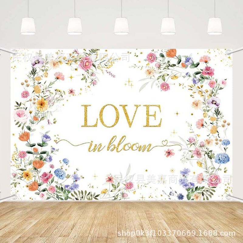Cross-border New Spring Flower Bride Wedding Background Cloth Photography New Year Party Decoration Scene Decorative Props