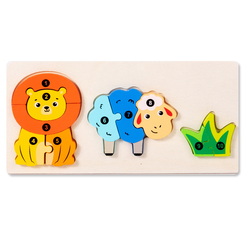 CE CPC infantil juguetes de puzzle cadena alimentaria puzzle bloques de madera tridimensional juguetes de educación temprana