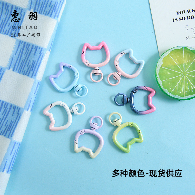 New Gradient Kitten Rotating Spring Buckle Keychain DIY Handmade Material Accessories Jewelry Bag Accessories Wholesale New Gradient Kitten Rotating Spring Buckle Keychain DIY Handmade Material Accessories Jewelry Bag Accessories Wholesale