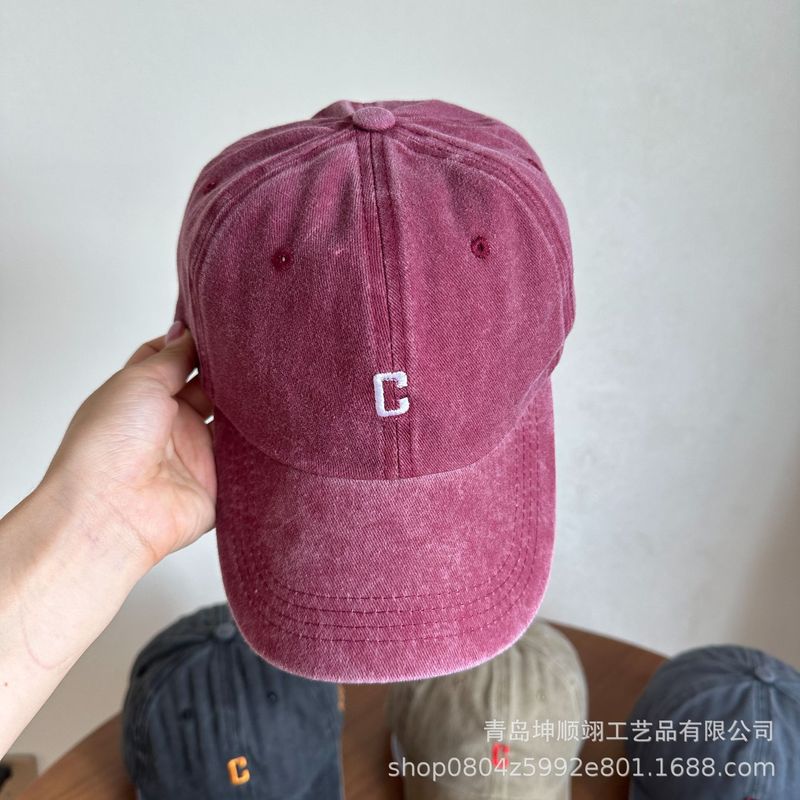复古做旧水洗牛仔棒球帽女春夏街头时尚显脸小软顶帽子情侣鸭舌帽|undefined