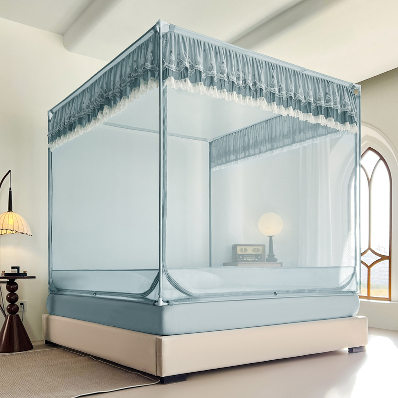 Drop-Resistant Zipper Mosquito Nets Household New Installation-Free Bedroom Full-Covered Pattern Account for Children and Infants Anti-Drop Seat Bed Mantle