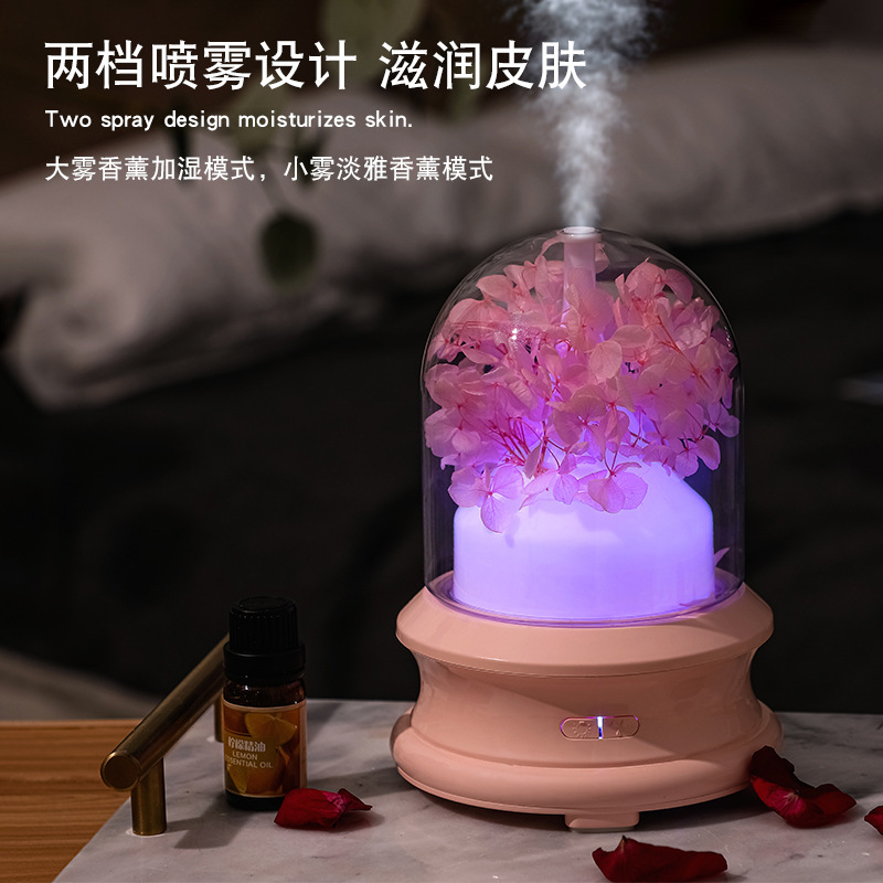 新しい 2025usb エッセンシャルオイルアロマセラピーマシンホームエターナルフラワー DIY ディフューザーカラフルな雰囲気ライトフレグランス加湿器|undefined