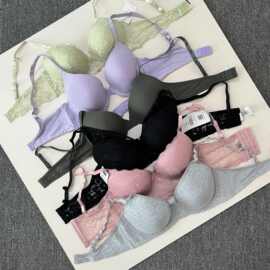 性感内衣女情趣薄款胸罩2023新款聚拢带钢圈纯欲外搭夜店马甲文胸