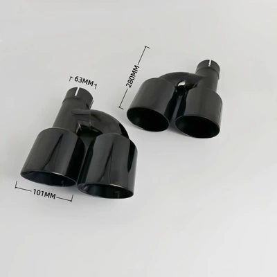 titanium black tailpipe silencer with – Exhaust pipe - 02-52009-internal-divider-101mm-welded-edge-internal-divider-h-type-titanium-black
