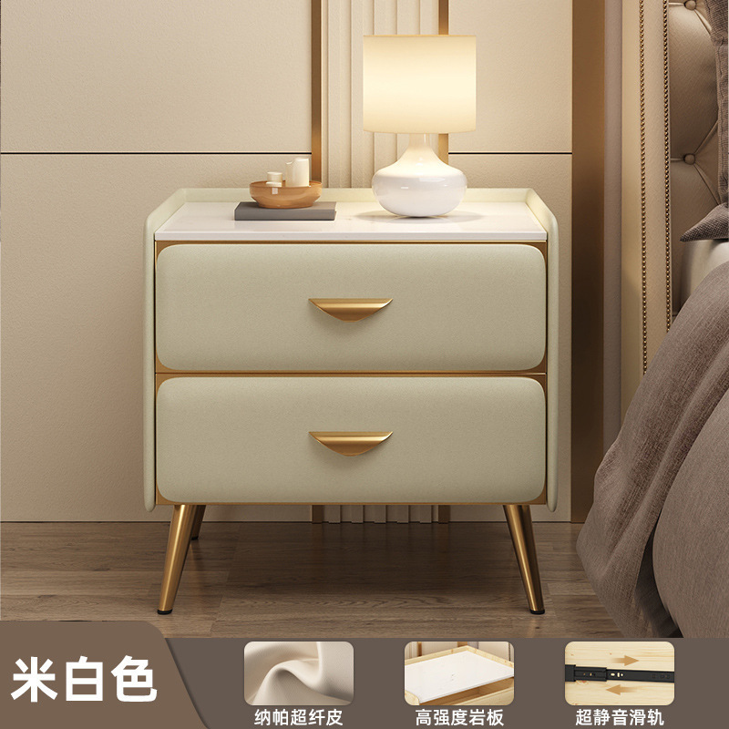 Mesita de noche de madera maciza, lujo ligero, sensación de alta gama, armario pequeño moderno y simple, armario de borde de cama, armario de almacenamiento de cabecera pequeño para dormitorio