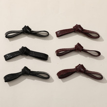 韩国大东门复古秋冬皮质蝴蝶结DIY手工超气质发夹服装辅料配件