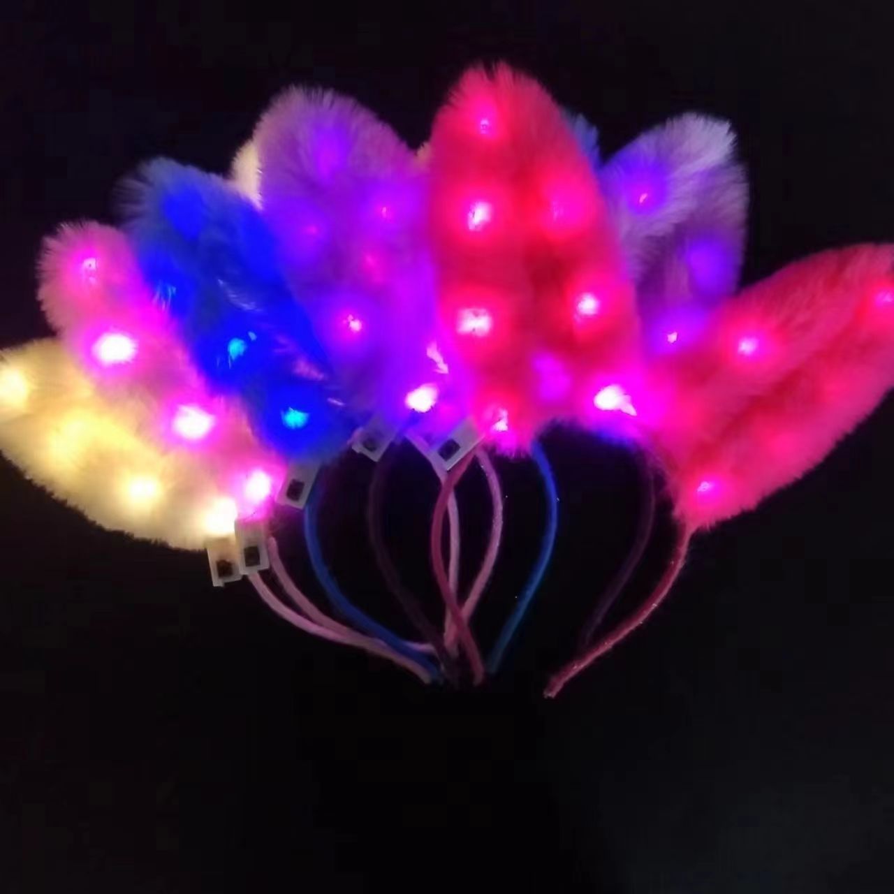 Nuevos niños luminosos, dulces y encantadores, diademas de flores de simulación transfronterizas europeas y americanas, venta caliente de puestos cuadrados de conciertos