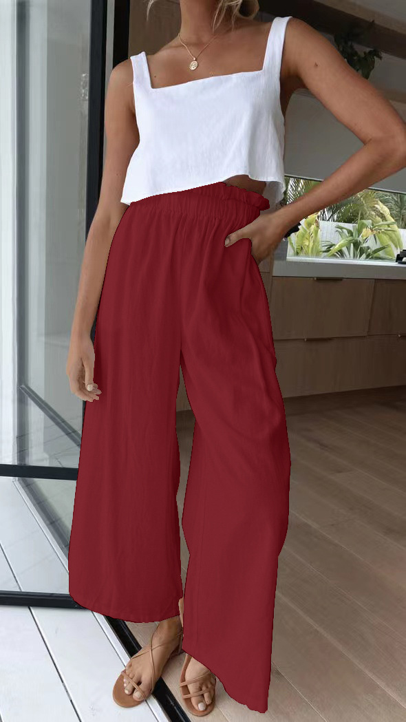 Women's Daily Simple Style Solid Color Full Length Casual Pants Wide Leg Pants display picture 41