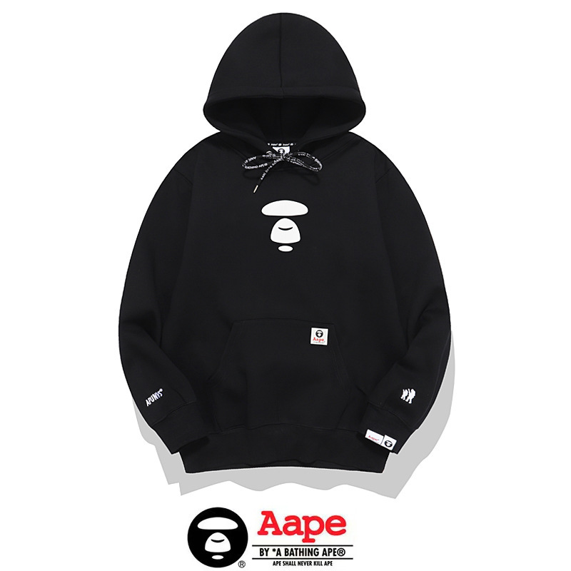 Autumn and Winter Trendy Brand Ape Sweatshirts for Men and Women, Loose Youthful Pure Cotton Popular Ape Head Hooded Jacket Reflective