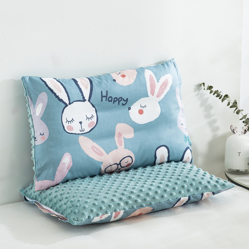 Almohada para niños de jardín de infantes AB cara Almohada de terciopelo de guisantes de algodón Almohada de almohada desmontable para niños de uno a diez años
