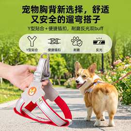 胸背牵引绳狗遛狗绳狗狗牵引绳小型犬背心式宠物用品小型犬透气