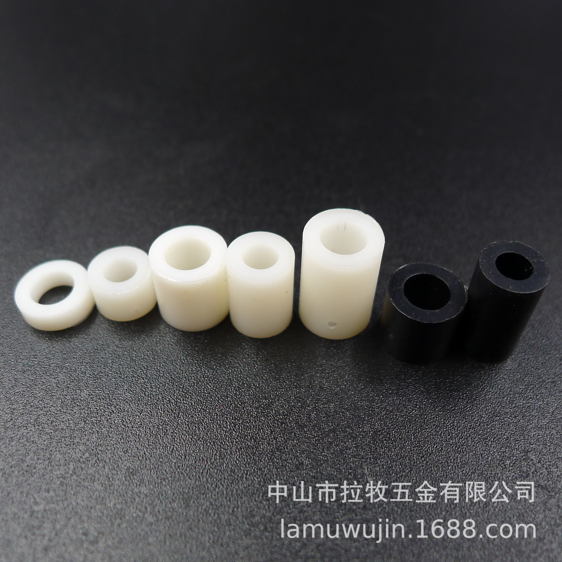 黑色ABS尼龙塑料直通柱PCB绝缘主板空心管圆体垫高隔离柱