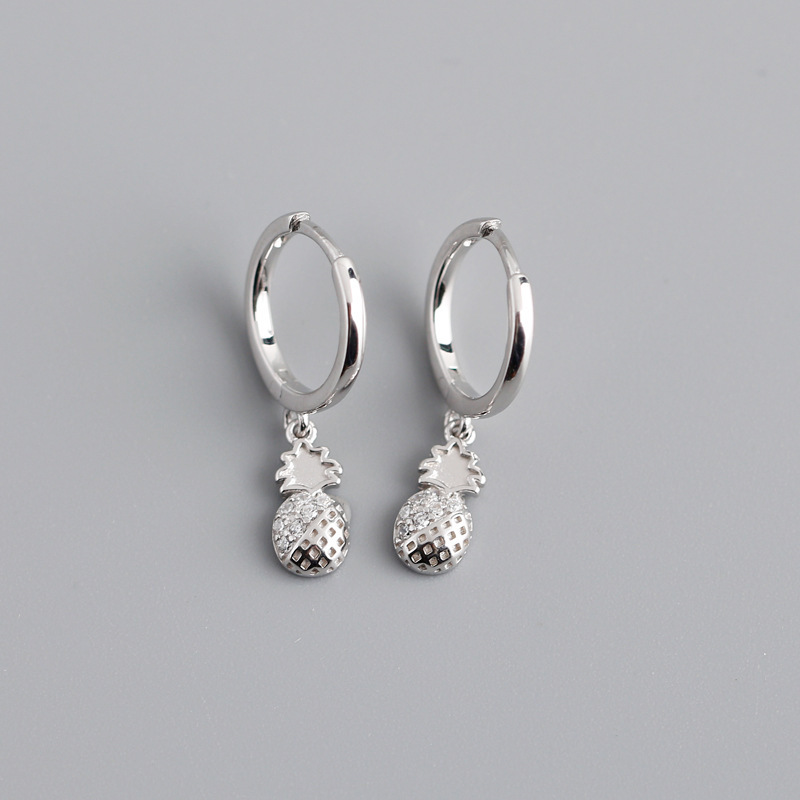 2021 New CrossBorder European and American Ear Clip Affordable Luxury Fashion Diamond PineappleShaped J Fashion Simple Stud Earrings Ear Clip Accessoriespicture9