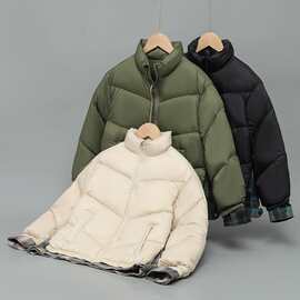 儿童羽绒服衬衫拼接假两件加厚男女童2025新款90绒立领中大童外套