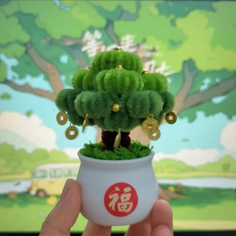 創意小衆の自作小衆が棒をねじって金を出す木の鉢植えのdiy材料はテーブルを包んで卒業シーズンの誕生日プレゼントを並べます。|undefined