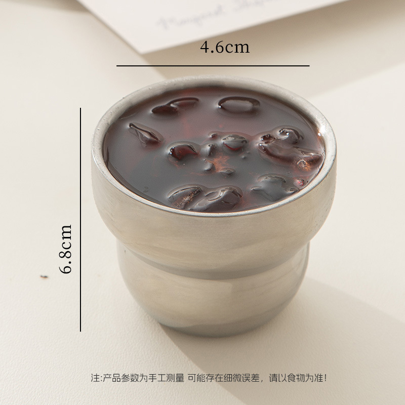 Taza de acero inoxidable de nicho superior Taza de agua potable doméstica Taza de menú Taza de mano Taza de café Latte