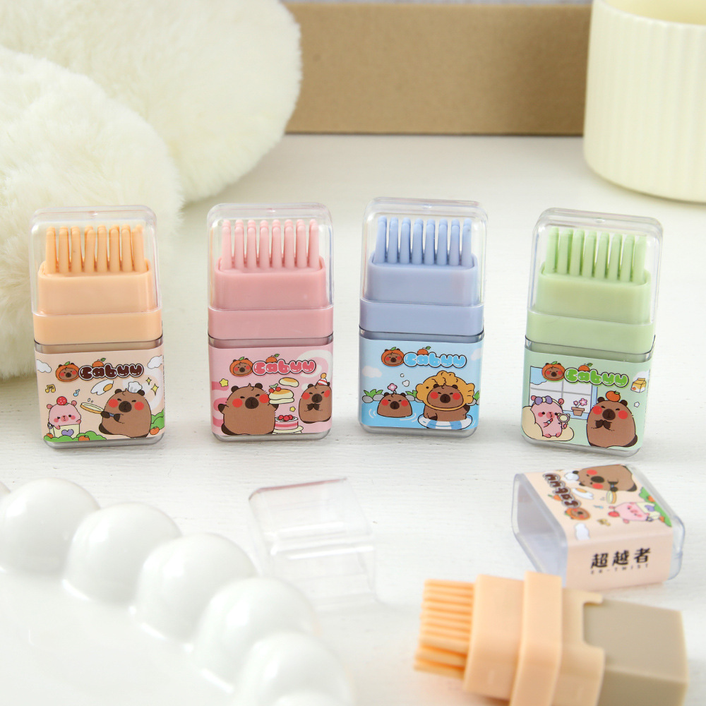 Borrador de rodillos de Kapibala Eliminación de virutas creativa Limpieza de material de oficina de aprendizaje creativo para estudiantes de primaria