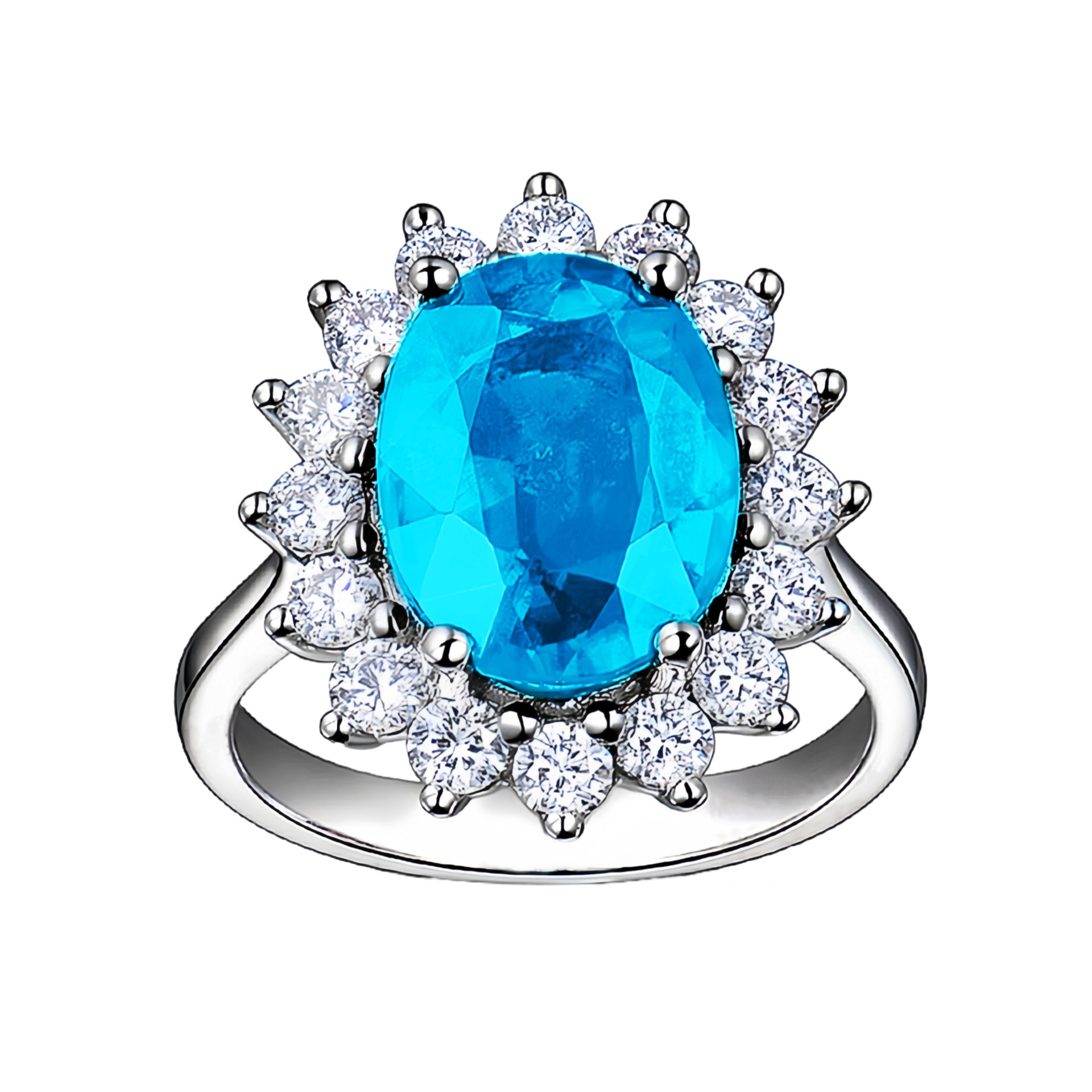 Princess Diana Style Tanzanite Sapphire Adjustable Open Ring_voghion.com