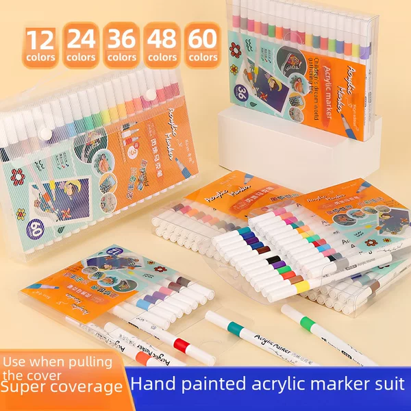 Wholesale Acrylic Marker Set Kidsren's Painting Ceramic Graffiti 60 Colors DIY Quick-Drying Waterproof Watercolor Pen