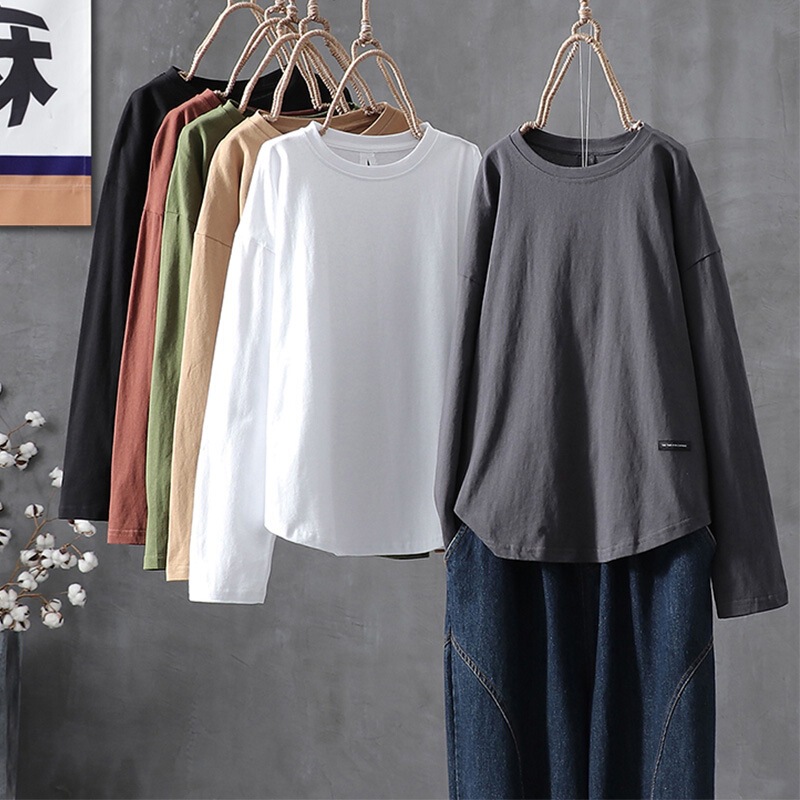 Long-Sleeve Autumn Solid Color Design with Hollow-Out Back, Plus-Size Women's Base Shirt for Layering, Hollow-Out Design T-Shirt Long-Sleeve Autumn Solid Color Design with Hollow-Out Back, Plus-Size Women's Base Shirt for Layering, Hollow-Out Design T-Shirt