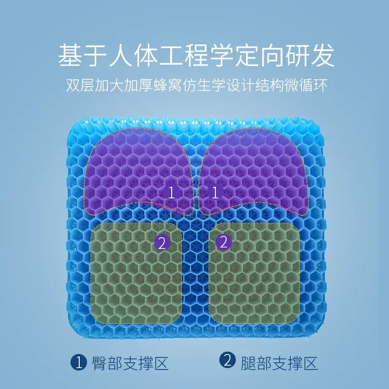 蜂窝凝胶坐垫加大加厚夏季汽车坐垫凉感冰垫|undefined