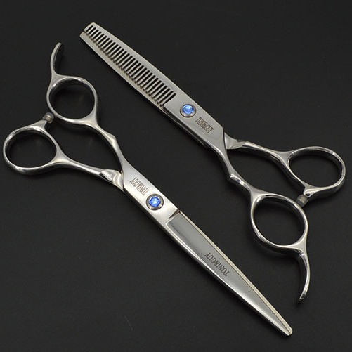 15 cm lange, fijne schaar voor het uitdunnen van de pony aan de linkerkant, rechte kappersschaar, schoonheidsschaar voor het knippen en stylen van haar._voghion.com