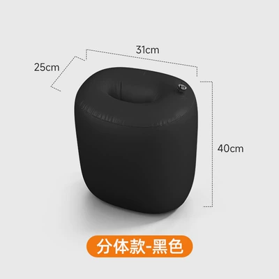 Vehicle-mounted inflatable bed seat gap pad, car rear - split-round-stool-1-piece-black