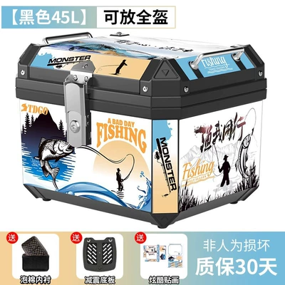 Motorcycle trunk – Universal Trunk - peer-model-45l-black-shock-absorbing-base-plate-lining-stickers