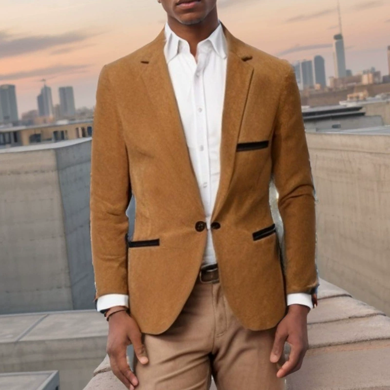 Трансграничная внешняя торговля Amazon мужская новая мужская мода вельветовый костюм повседневный маленький пиджак куртка прилив