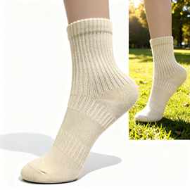 秋冬款纯棉中筒新疆长绒棉舒适袜子休闲百搭精梳棉运动柔软棉袜