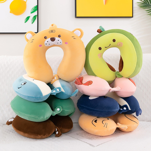 Factory Supply Slow Recovery Memory Foam U-Shaped Pillow Cartoon Animal Cervical Pillow Student Office Memory Foam Neck Pillow