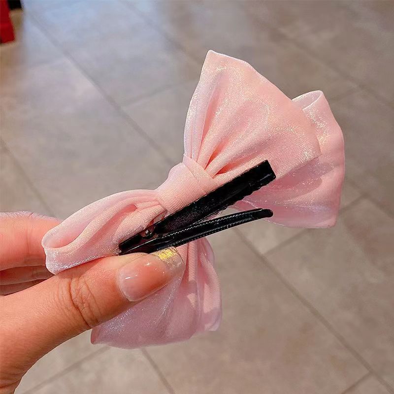 甜美儿童蝴蝶结发夹大发夹粉色红色可爱小公主百搭头在逃公主夹子|undefined