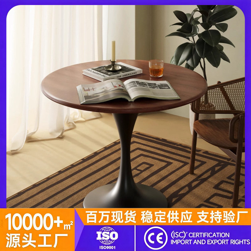 Coffee Table for Living Room, Home Use Side Table, Coffee Table, Leisure Meeting Table and Chair Set, Tulip Balcony Small Round Table