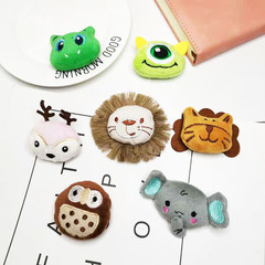 Cute cartoon plush brooch, popular cotton-filled animal head diy accessories, baby shoes, socks, hats, doll accessories