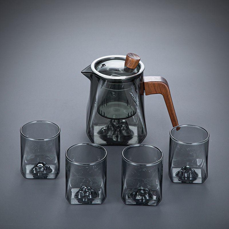 산을 감상할 수 있는 찻주전자 5개 + 샤오모 컵 4개