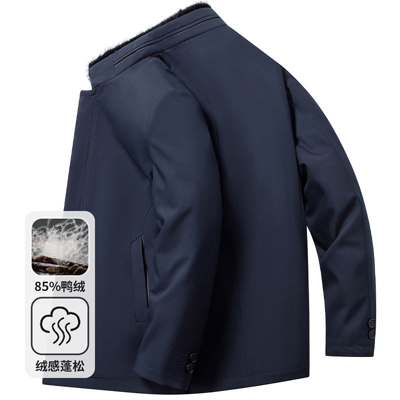 High-End Duck down Jacket Men's Mink Fur Collar 2025 Autumn and Winter New Stand Collar Business Executive Jacket Men's Clothing