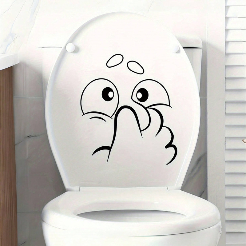 Popular Export Model Funny Expression Toilet Decorative Wall Sticker Pvc Bathroom Cross-Border Direct Purchase Toilet Sticker