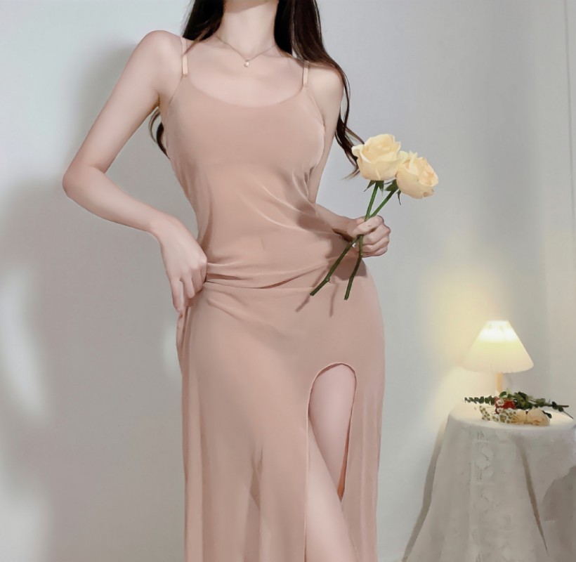 고무 레드 멜빵 시스루 잠옷 티셔츠 바지